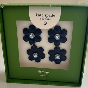 Kate Spade Dark Blue Floral Earrings